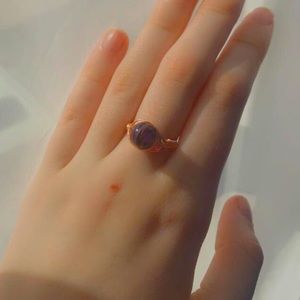 Custom wire wrapped crystal rings